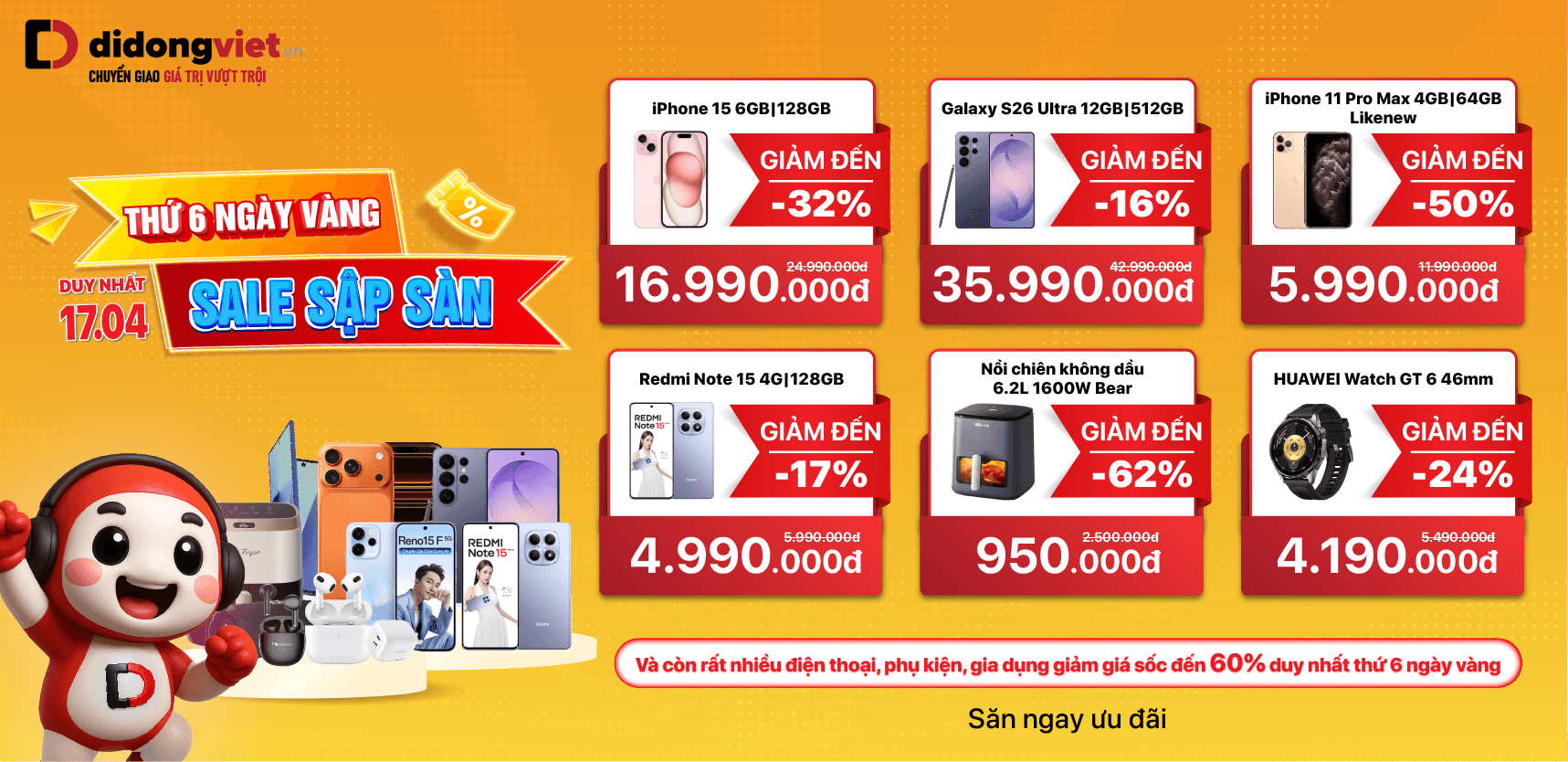 DUY NHẤT THỨ 6 VÀNG - SALE SẬP SÀN