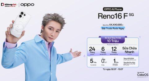 OPPO Reno16 F ra mắt chính thức – Đăng ký nhận thông tin ngay tại Di Động Việt